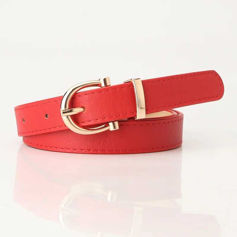 Red Belts for Women Jeans Clothing Accessories Luxury Designer Korean Fashion Alloy Button Female Elegant Y2k Belt Student 2024X240914