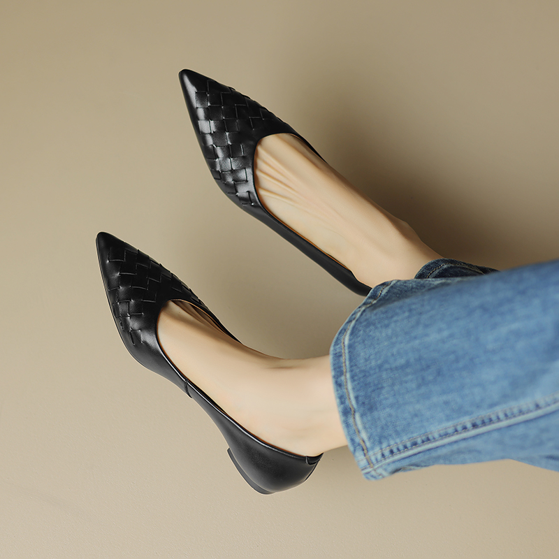 2024 Spring Autumn Genuine Casual Women Loafers Flats Ladies Real Leather Shoes Retro Low Heel 6837