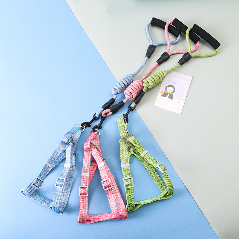 Dog Harness and Leash Set,Pet Supplies Foam Handle Adjustable Pet Harness Leashes for Small, Medium & Large Dogs Outdoor Travel