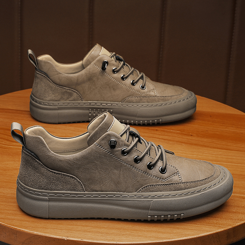 Brand Italian Genuine New Leather Casual Thick Soles Wear-resistant Oxford Men's Height Increasing British Shoes 549d