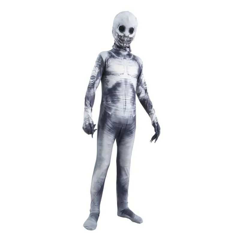 Cartoon printing Venom skeleton jumpsuit Halloween horror Grim Reaper childrens costume adult role-playing mask costume W240914