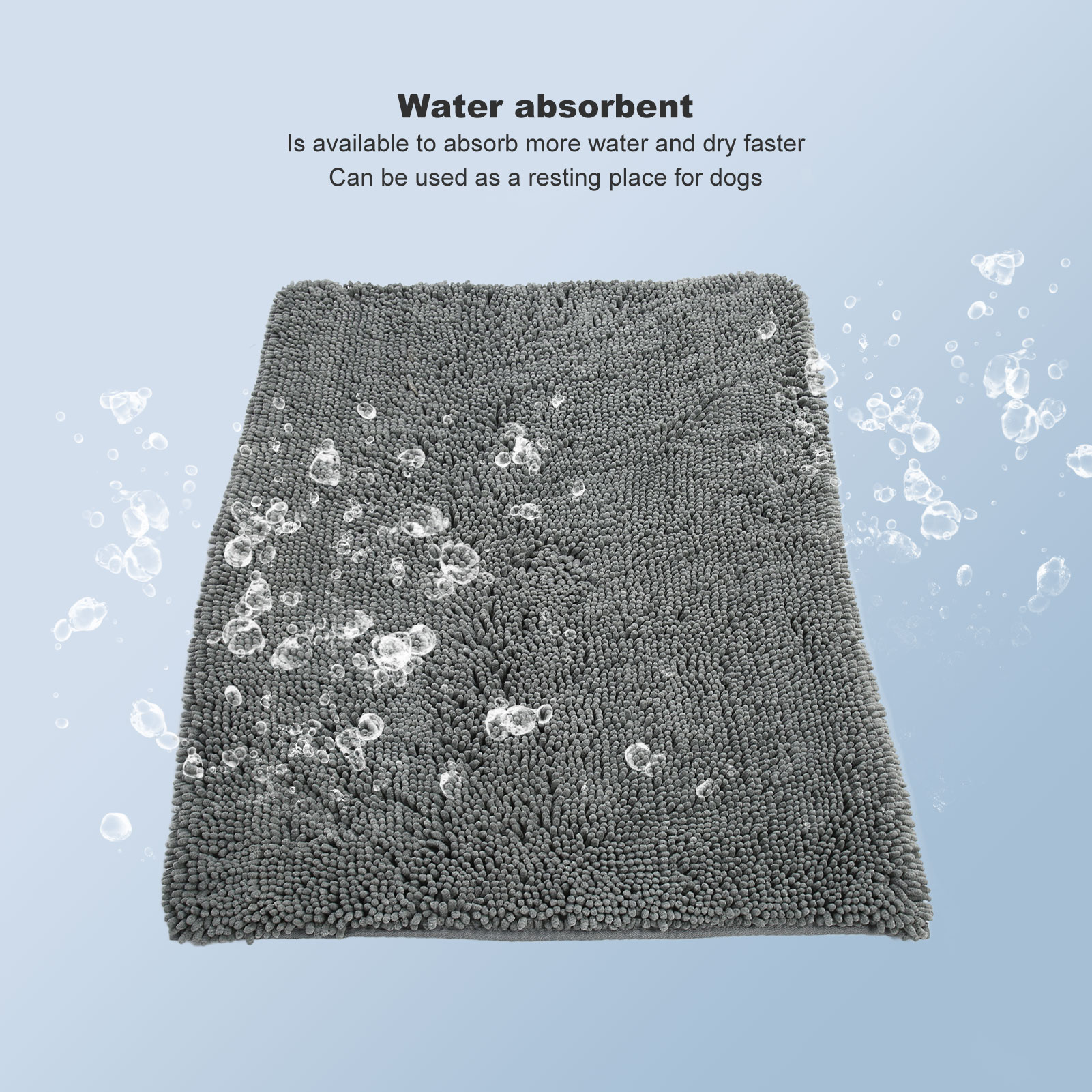 Dog Chenille Mud Mat Soft Water Absorption Slip Resistant Bottom Doormat For Indoor