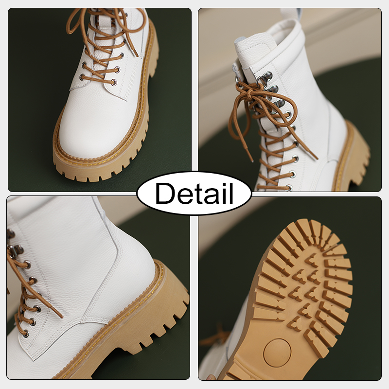 2025 new JOZHAMTA Size 34-39 Winter For Women Mid Calf Thick Heels Shoes Womans Lace-Up Platform Boot Ins Fashion Motorcycle Boots