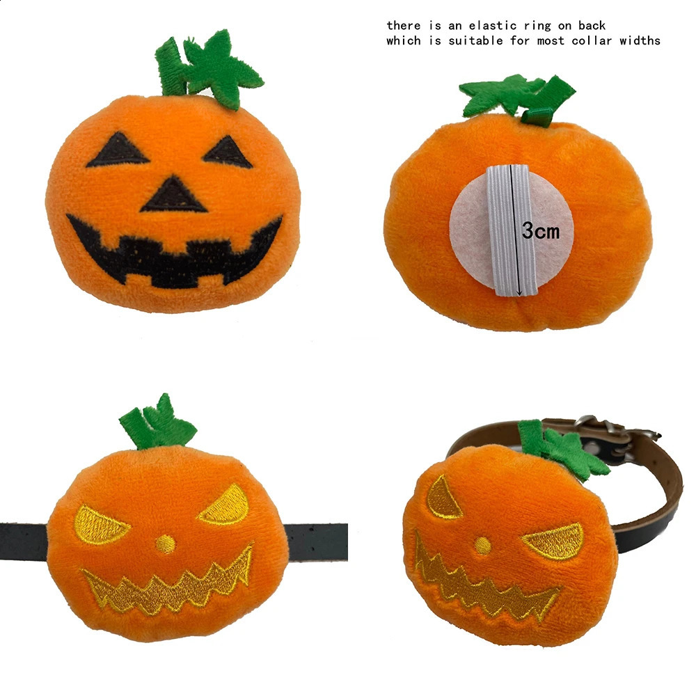 30 pieces of Halloween pumpkin style dog collars pet dog accessories butterfly bows sliding dog collars pet accessories 240914