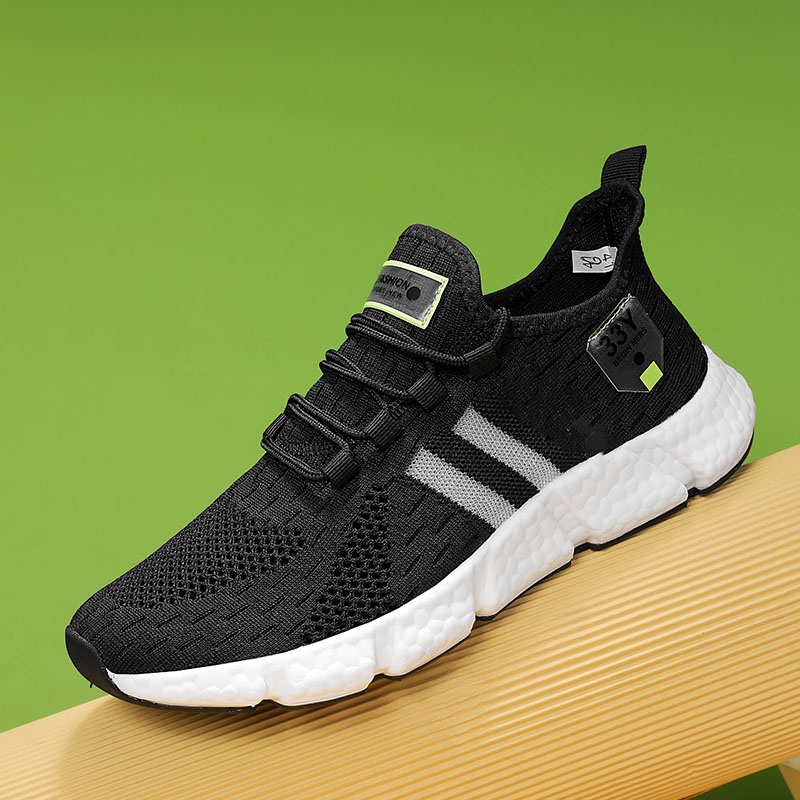 Dropshipping Sneakers Men Shoes High Quality Popcorn Sole Fly Weave Breathable Running Tennis Shoes Casual Walking Shoes Women