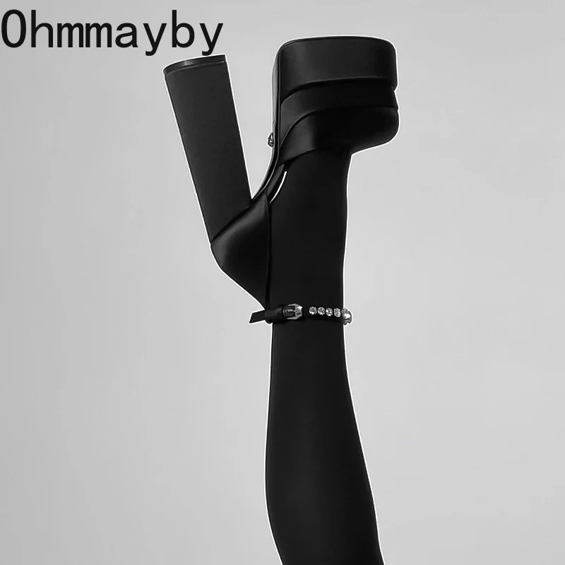 2025 new Club Night CRYSTAL Women Pumps Shoes Fashion Platform Thick High Heel Ladies Sexy Stripper Party Sandals Footwear 4d10