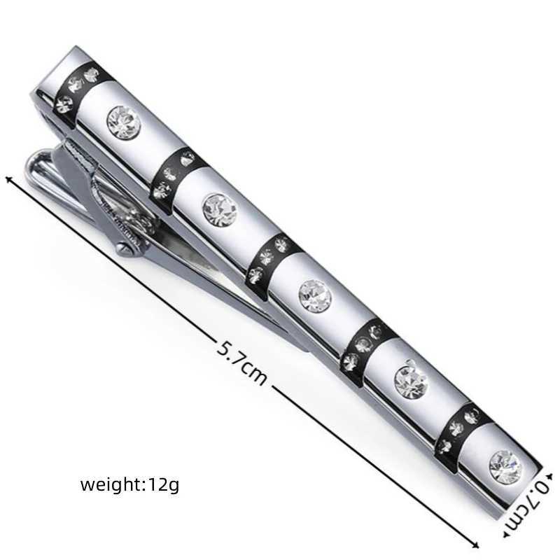 Luxury mens tie clip High quality Round white crystal shirt accessories Jewelry GiftsX240914