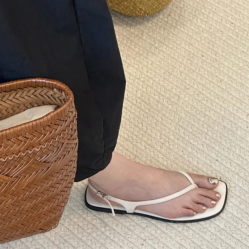 2024 New Trend Women Sandals Fashion Clip Toe Flats Sandales Ladies Outdoor Beach Casual Flip Flops Sandal Summer Women's Shoes