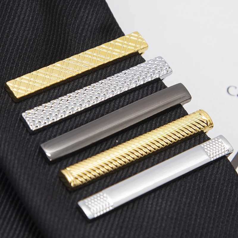 New Tie Clips for Men Classic Stainless Steel Tie Clip Bar Brooch Clasp Chic Fashion Gold Color Slim Collar Useful Neck Tie PinX240914