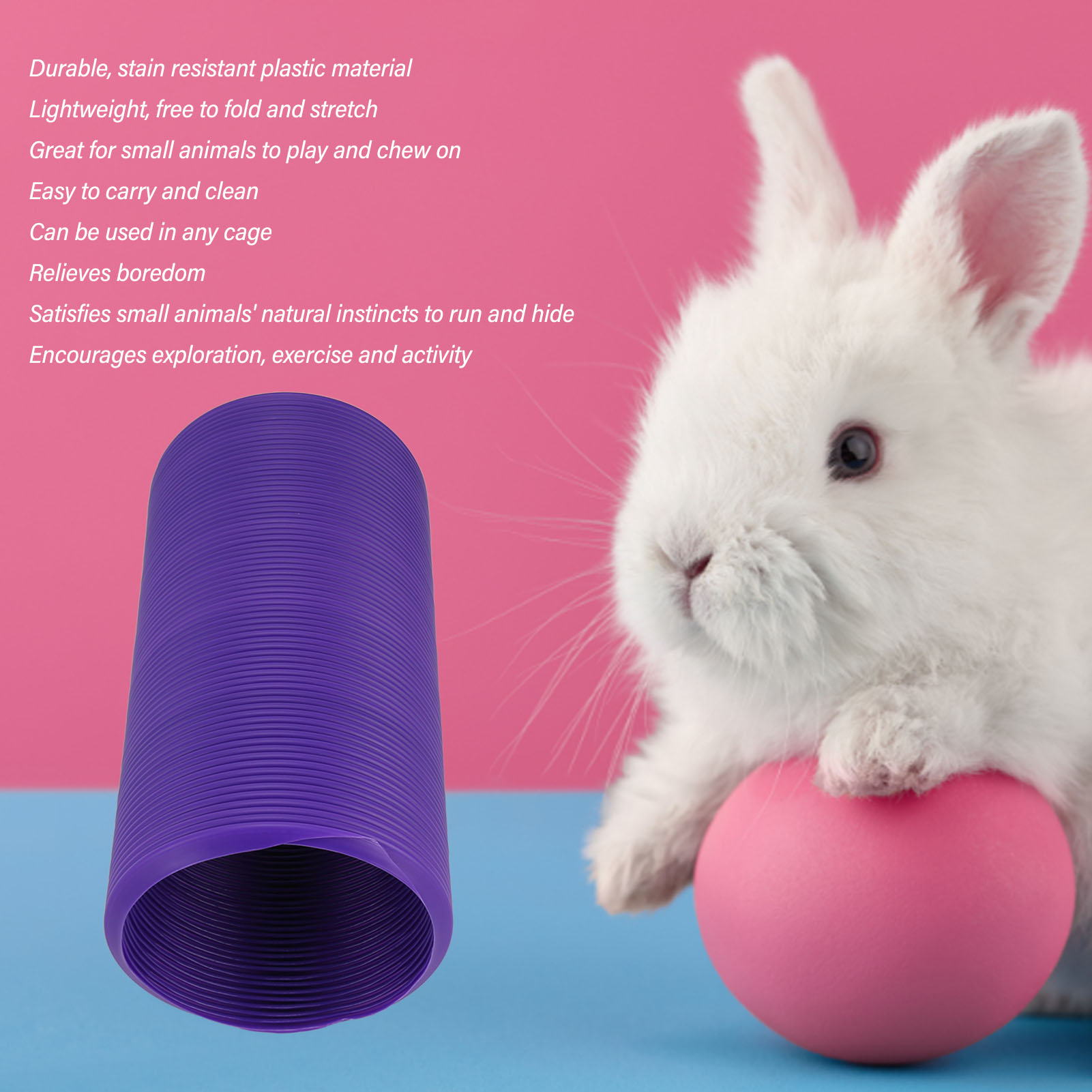 Hamster Fun Tunnels Lightweight Relieve Boredom Portable Small Animal Foldable Play Tunnel For Guinea Pigs Rat