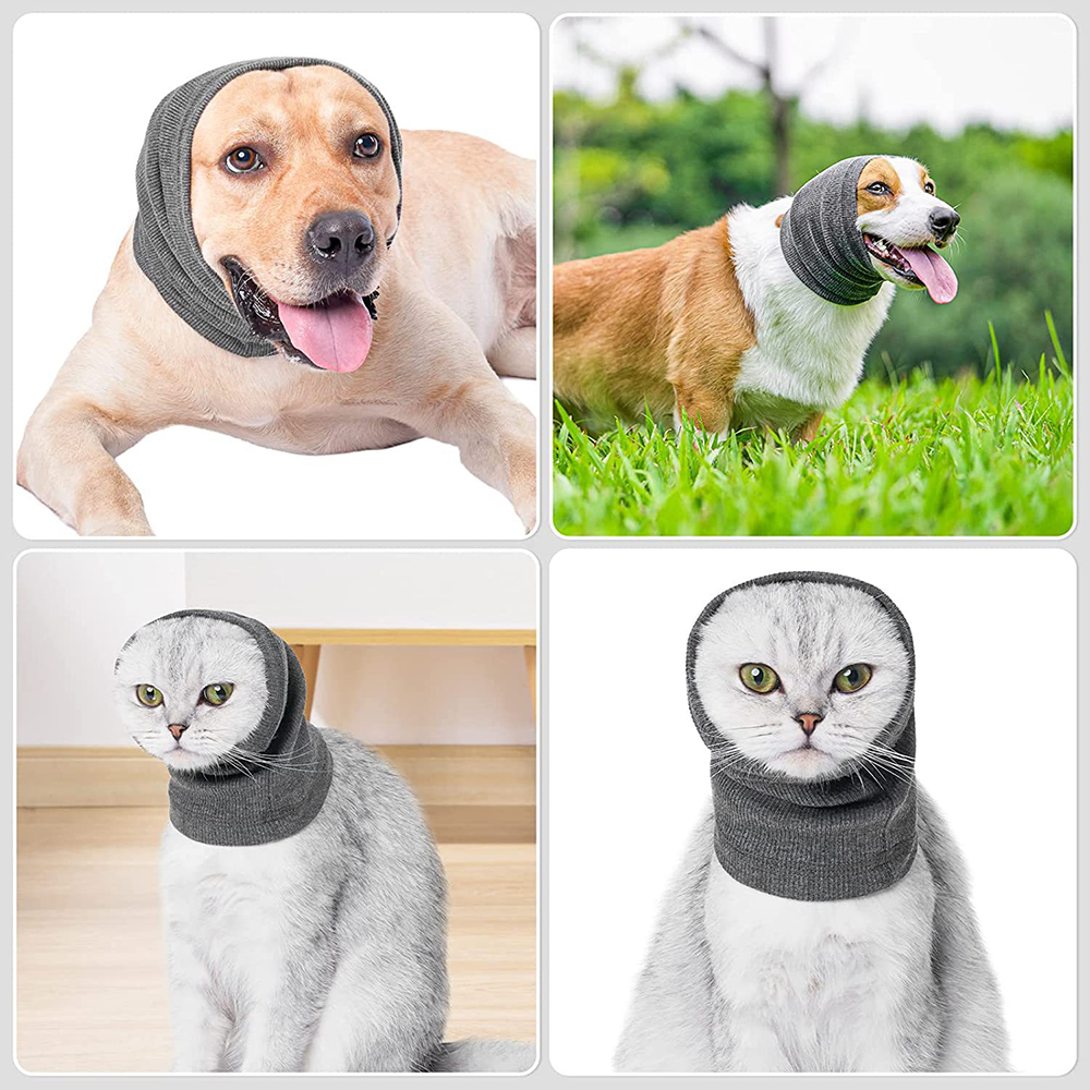 Snoods for Dogs Pet Dog Ear Cover No Flap Wrap Dog Sound Proof Ear Muffs for Dogs Barking and Bathing Warm Winter Dog Ear Scarf