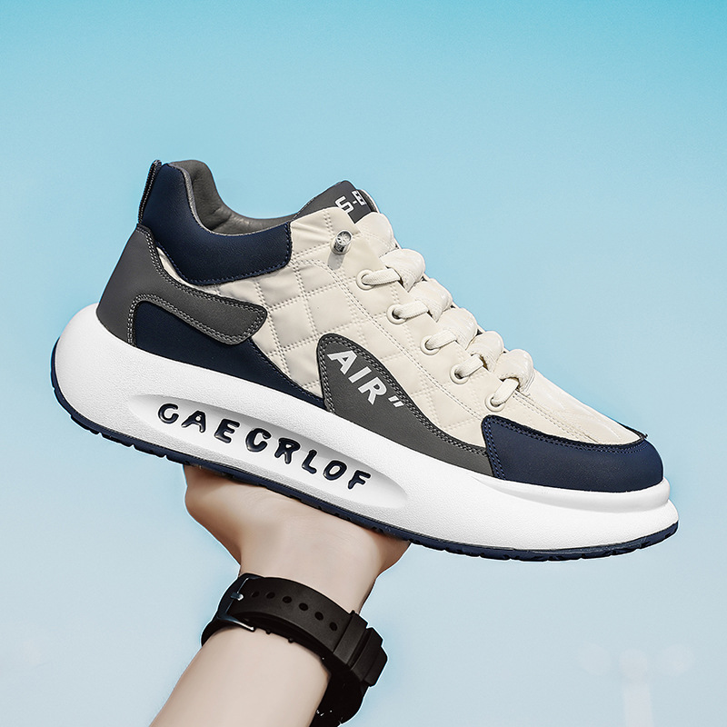 Casual Thick Soled Sneakers Breathable Autumn Men's Slip on Walking Flats Fashion Vulcanized Shoes 2024