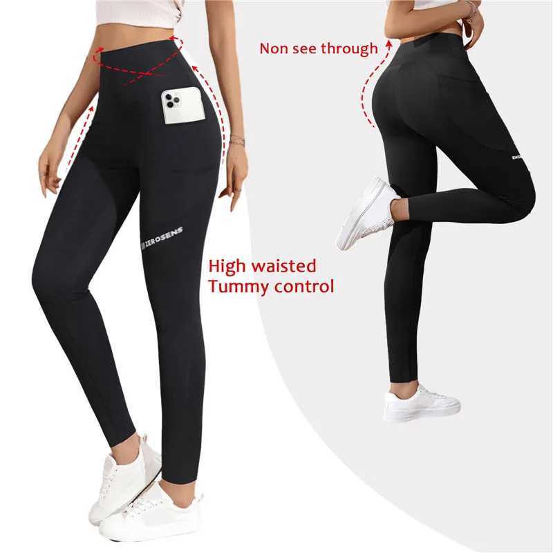 Autumn Winter Warm Leggings Women Thermal Sports Tightsthicken Fleece Gym Workout Pants Yoga Trousers with Pocket Fitness WearX240914