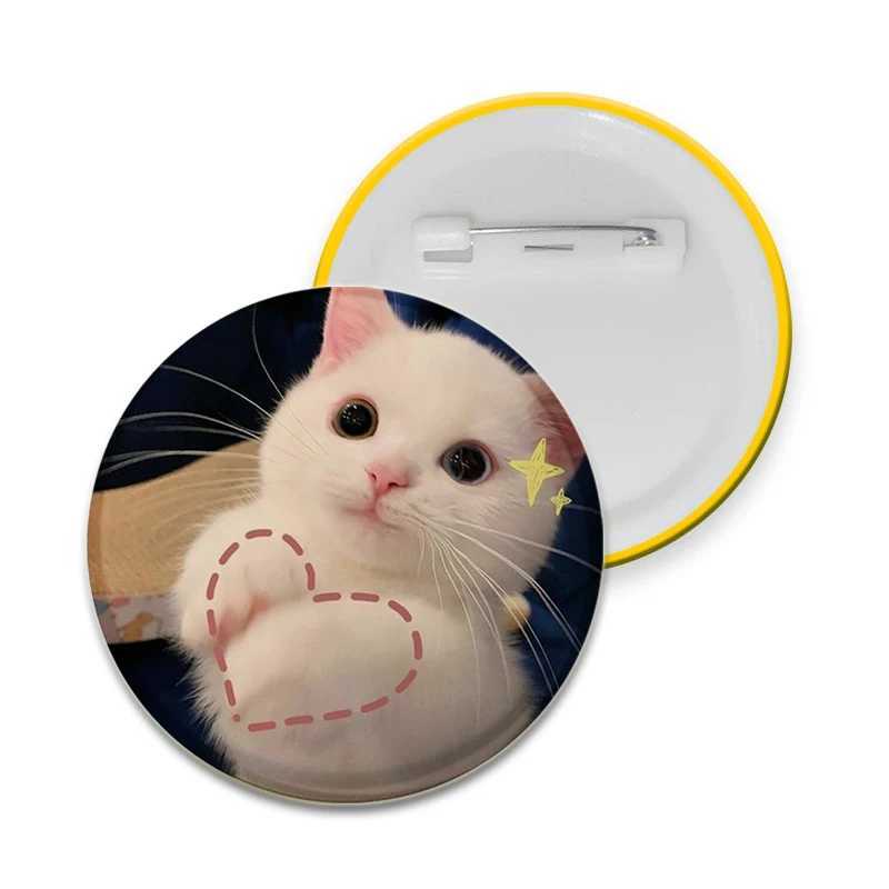 32/44/58mm Funny Cute Cat Round Soft Button Pins Creative Brooch Fashion Cartoon DIY Hat Bag Jewelry Gifts for FriendsX240914