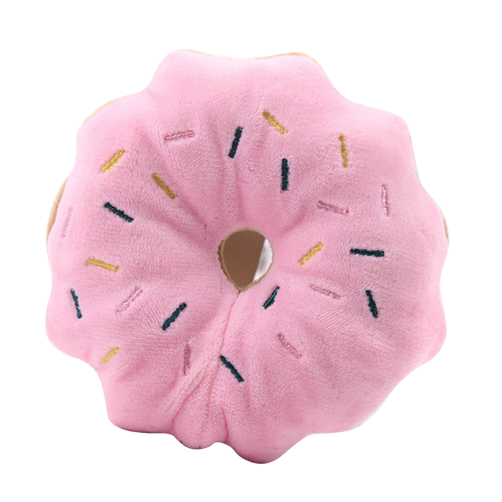 Pet Chewing Toy Soft Plush Doughnut Biting Toy Grinding Teeth Anxiety Reduction Interactive Pet Toy For Dogs