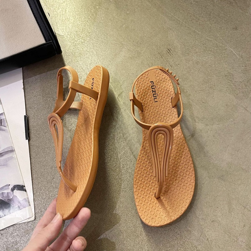 Summer New Women's One-line Strap Sandals Roman Fashion Flat Sandals Casual Beach Sandals Women Ladies Shoes Slippers