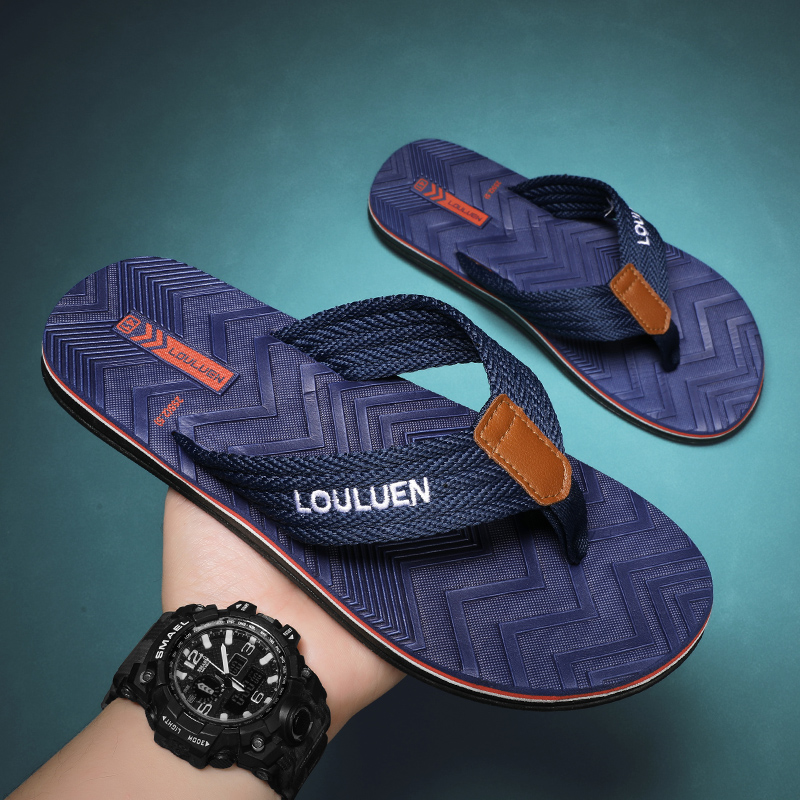 Summer Slippers Men Flip Flops Beach Sandals Non-slip Casual Flat Shoes New Slippers Indoor House Shoes For Men Outdoor Slides