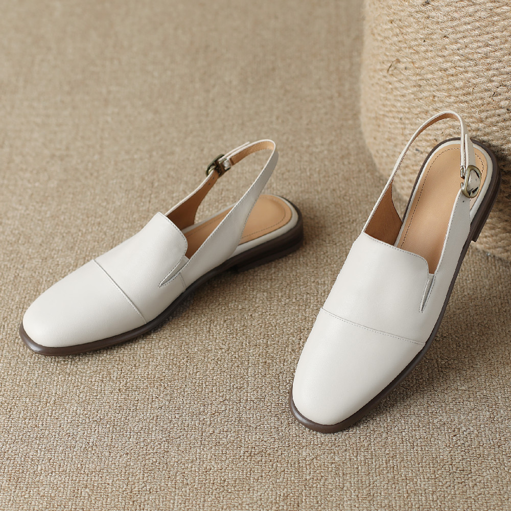 New 2023 summer women's cow New leather sgback slip-on flats sandals high quality soft comfortable casual female espadrilles shoe a1fa