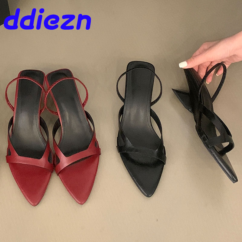 2025 new New Footwear Designer Women Pumps Female Shallow Sgbac Fashion Pointed Toe Ladies Wedges Shoes Sandals d022