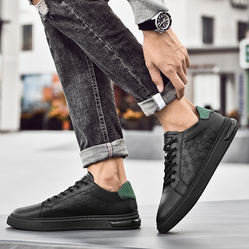 Lace-Up Male Comfortable Walking Shoe Genuine Leather Mens Sneakers High Quality Men Casual Shoes 2024 New Skate Footwear Men