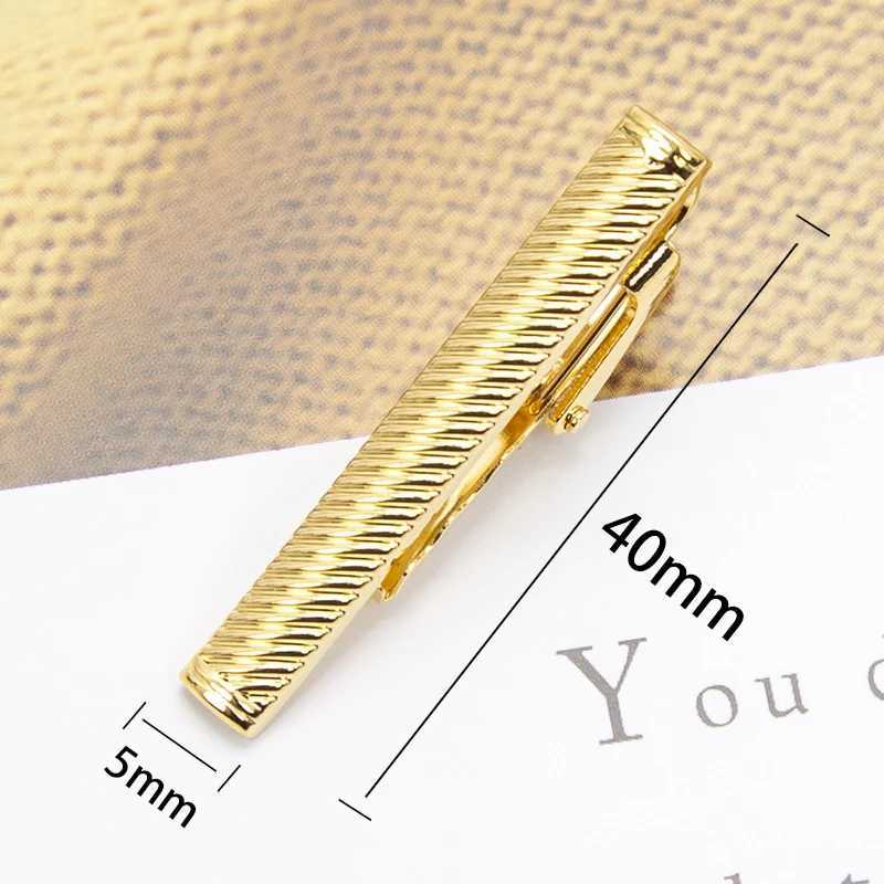 New Tie Clips for Men Classic Stainless Steel Tie Clip Bar Brooch Clasp Chic Fashion Gold Color Slim Collar Useful Neck Tie PinX240914