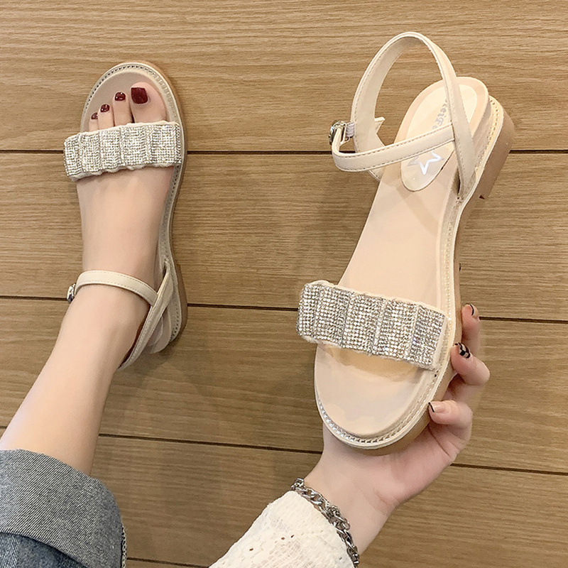 Sandals Roman Fashion Womens Shoes 2022 Clogs Wedge Open Toe Clear Heels Med Suit Female Beige All-Match Gladiator Platfo aec9
