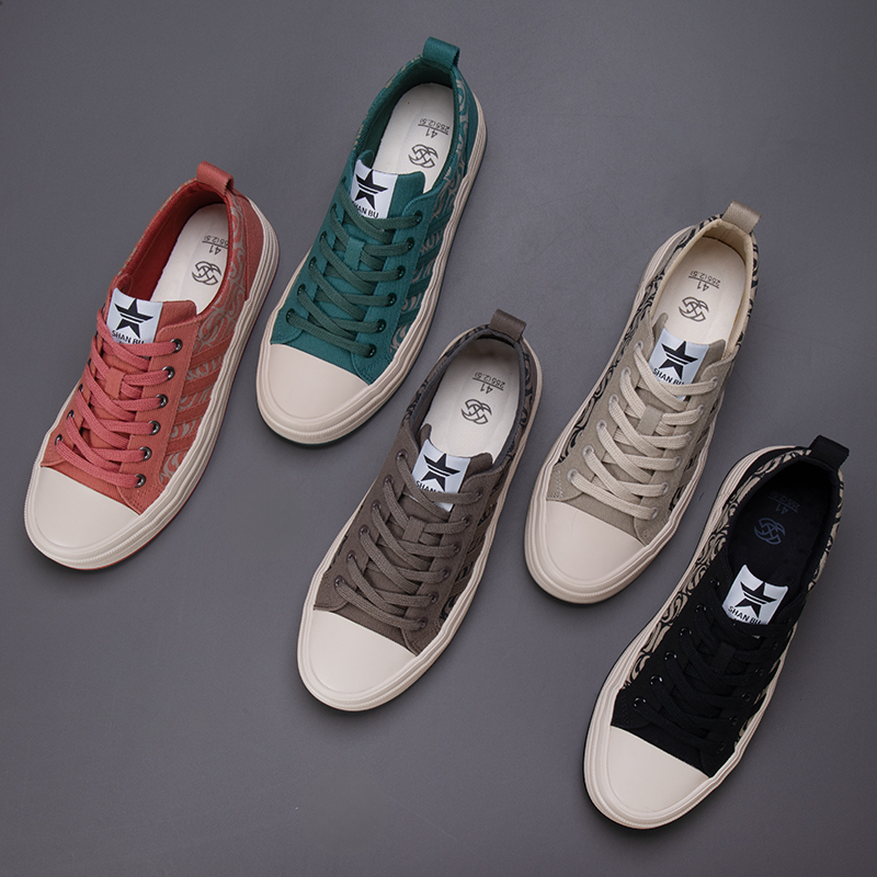 Men Casual Canvas Shoes Free Shipping Lace-up Flat Shoes Wear-Resisting Male Sneakers Luxury Design Canvas Shoes for Men SS24171