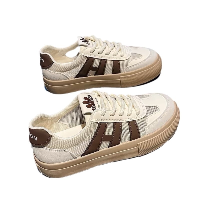 Forrest Gump Women's 2024 Summer New Korean Edition Board Casual Sports Breathable Mesh Shoes, Xiao Bai De Training Shoes