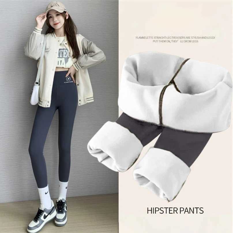 2023 Winter Women Pants Thermal Fleece Thicken Leggings High Waist Ribbed Leggings Women Solid Comfortable Warm Stretchy LegginsX240914