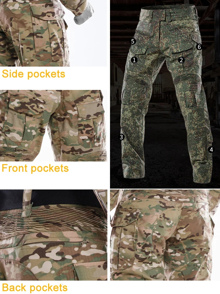 Mens G4 Combat Tactical Pants Multiple Pockets Resistant Casual Cargo Work Wear Male Waterproof Outdoor Hiking Trousers New