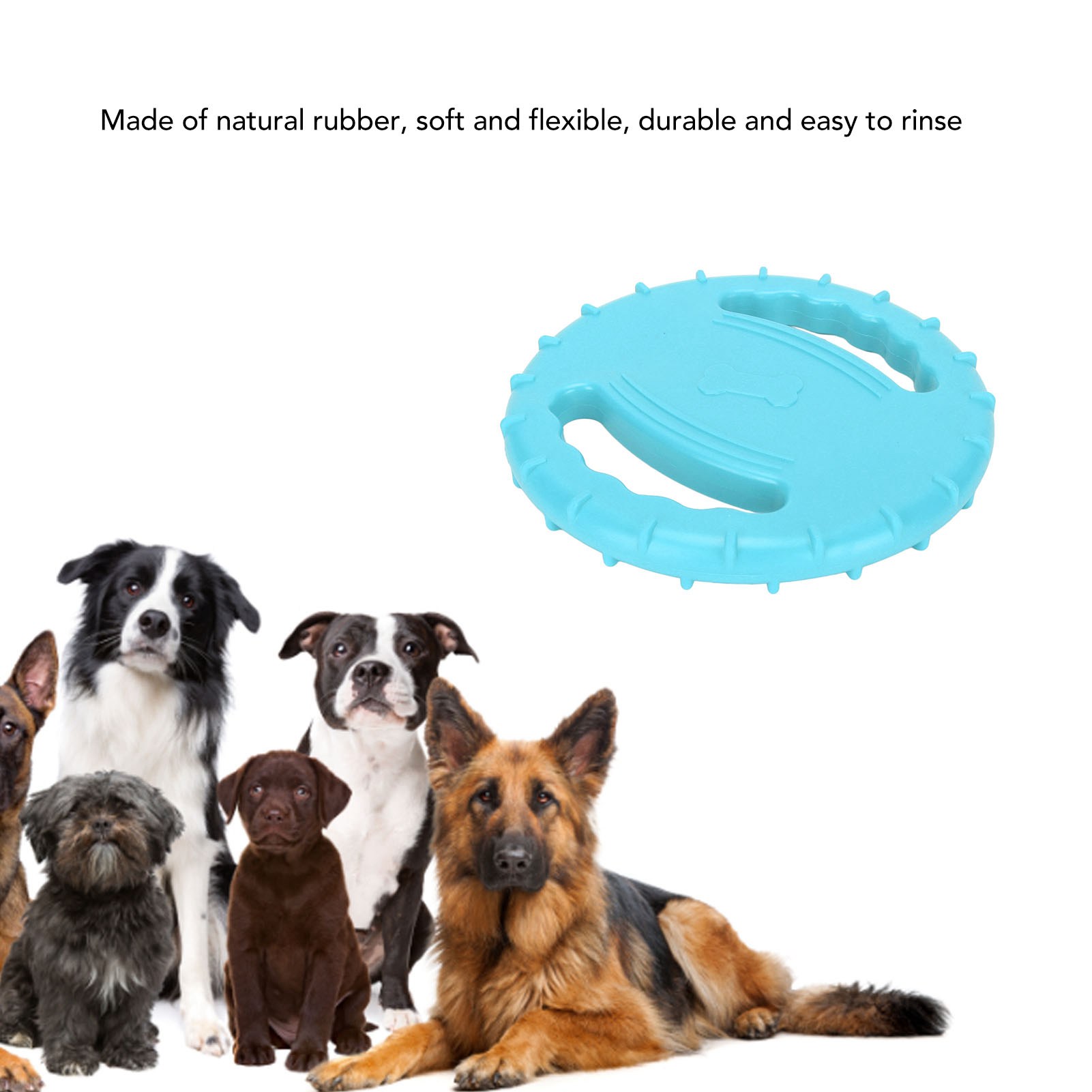 Dog Flying Disc Toy Flexible TPR Squeaky Stress Relief 2 Sides Hollow Design Pet Training Flying Disc For Large Dogs