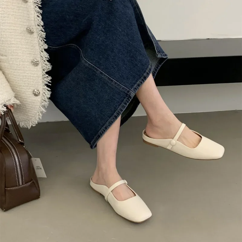 Korean Style Summer Women Shoes Retro Large Size Sandals for Women Fashion Casual Flat Shoes for Women Zapatos De Mujer