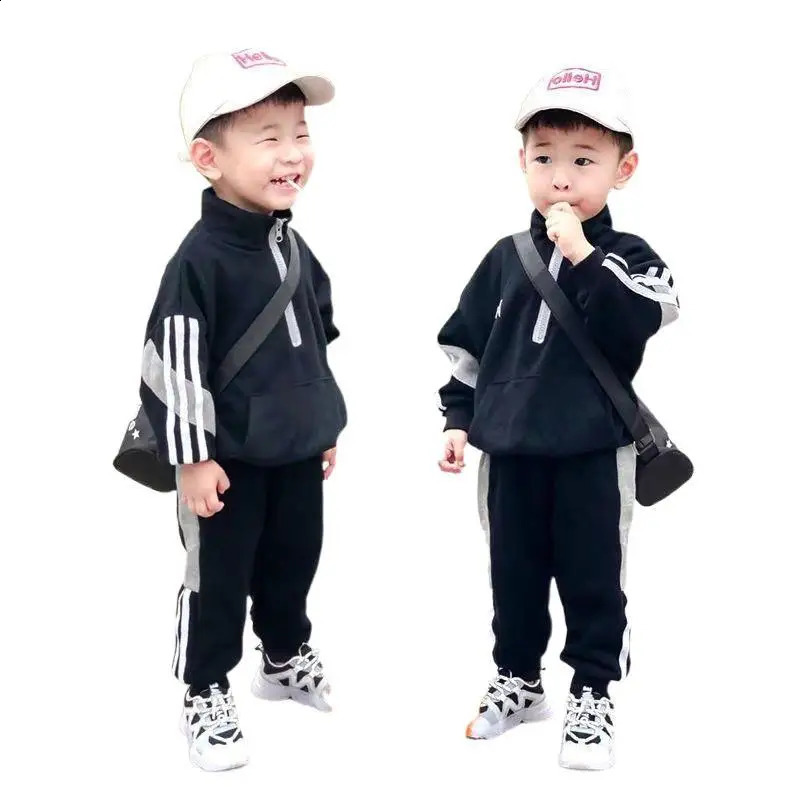 Childrens Clothing Spring/Autumn Preschool Boys Clothing T-shirtPants Set Childrens Clothing Sports Set 240913