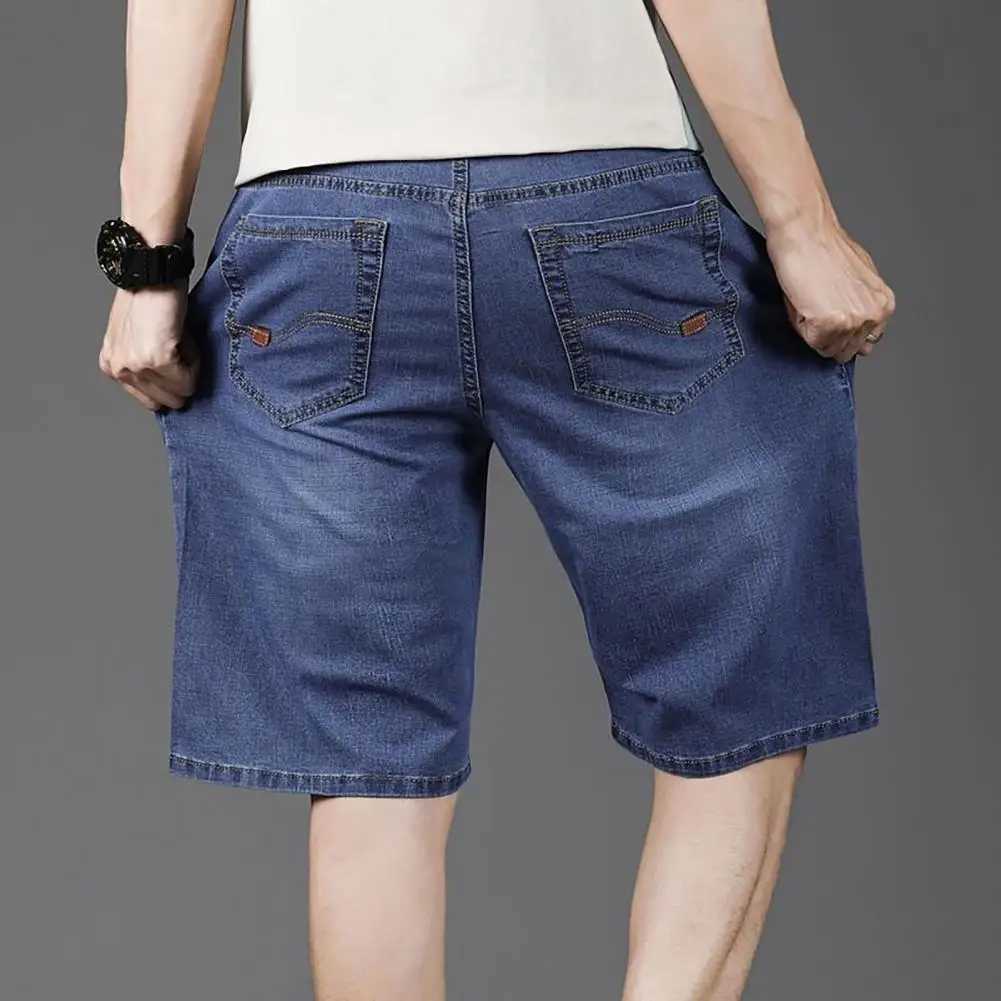 2024 Mens Fashion Denim Shorts Boys Summer Cropped Pants Loose Versatile Korean Denim Jeans PantsX240914