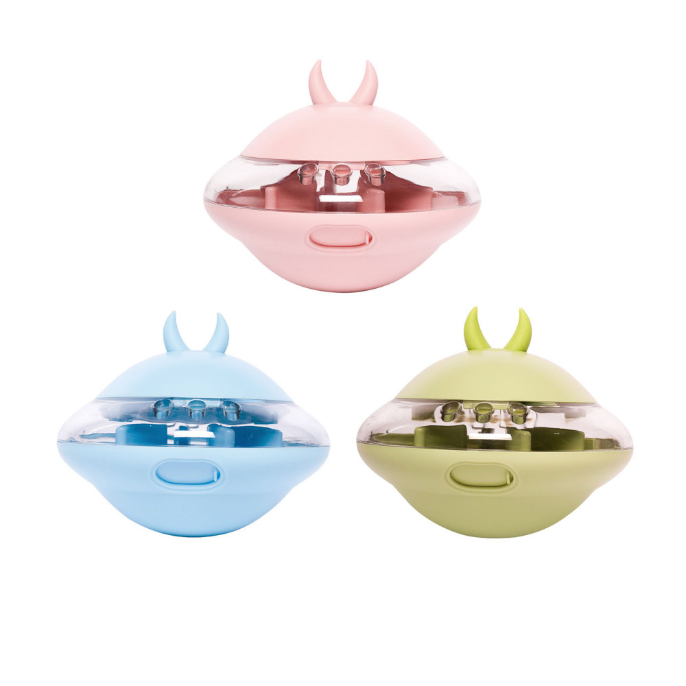 Tumbler Dog Food Treat Dispenser Toy Green Pet Slow Feeding Ball Plastic Blue For Cat Puzzle Toys Pink Rubber