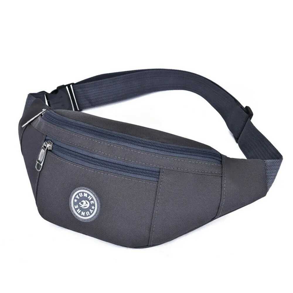 New Fashion Mens Waist Stray Bag Belt Money Bag Wallet Zipper Travel Hiking Bag Black Blue Red Grey Z250407