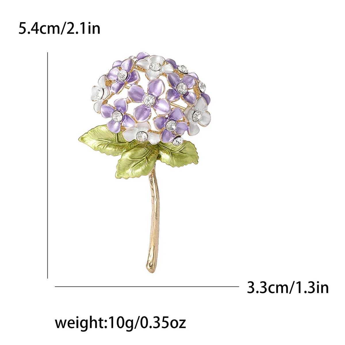 New Enamel Hydrangea Brooches for Women Unisex Rhinestone Flower Pins Event Party Backpack Decoration Clothes AccessoriesX240914