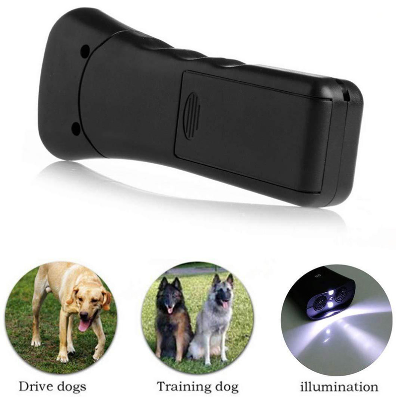 Outdoor Ultrasonic Dog Repeller Stops Aggressive Animal Attacks With LED Flashlight Pet Dog Anti Barking Training Device
