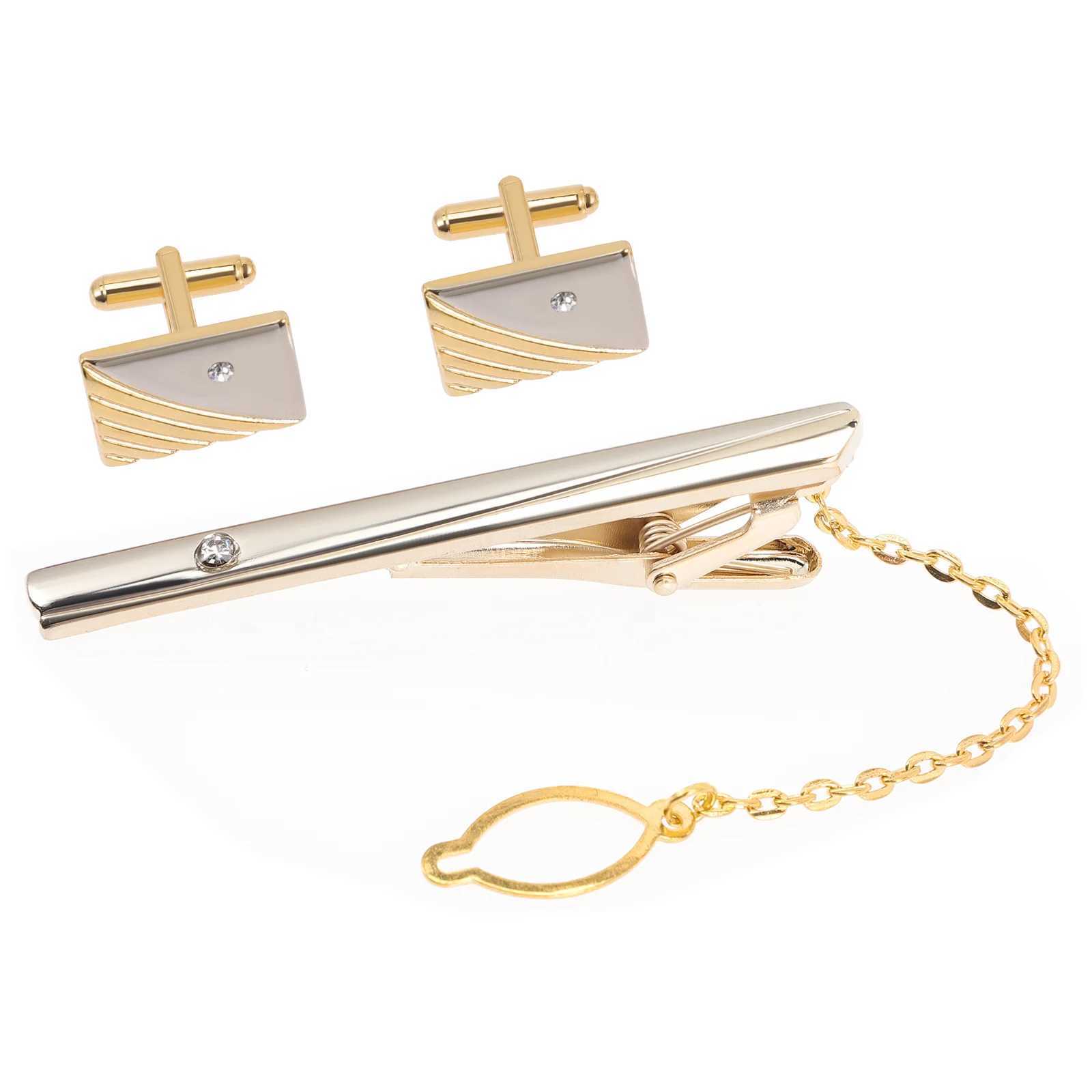 Tie Clip Cufflinks Mens on Clips Neck Bar Tuxedo for Alloy Father Dad RhinestoneX240914