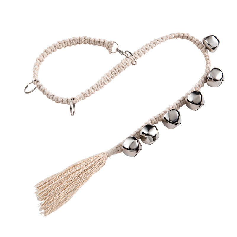 Dog Doorbell Hanging Training Bell Hand-woven Cotton Rope Dog Out Alarm Bell Lanyard Adjustable Guide Dog Doorbell Dog Door Bell