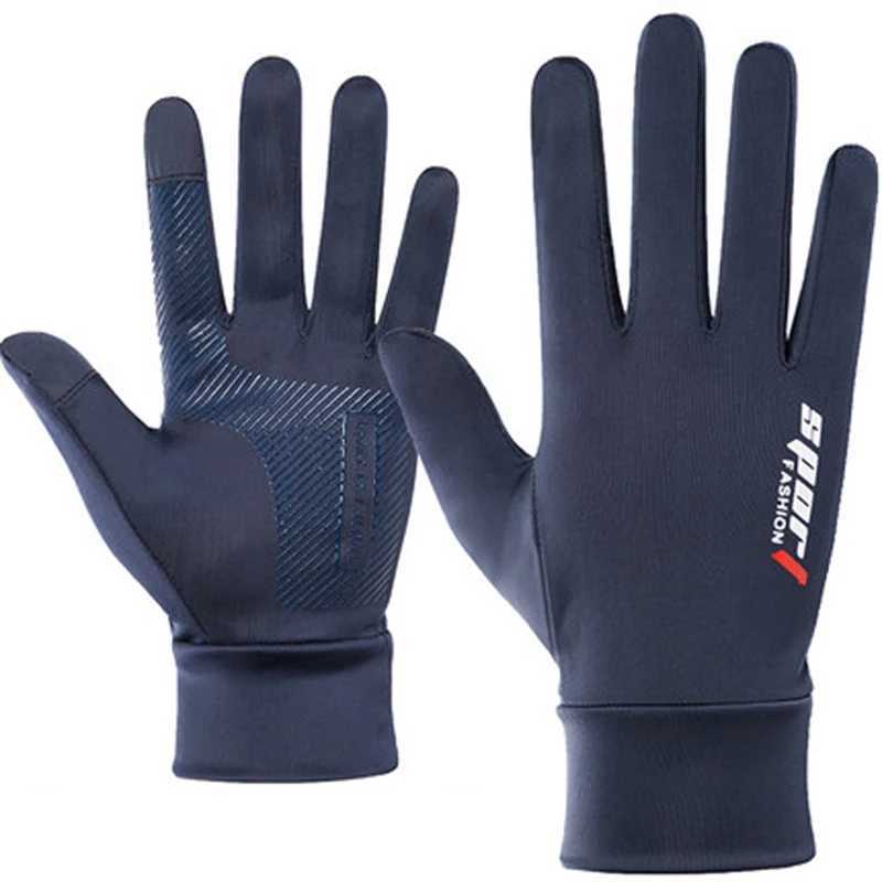 Summer Men Women Gloves Fishing Cycling Ice Silk Breathable Elastic Sun Protection Touchscreen Fitness Sports Driving Gloves Y240914