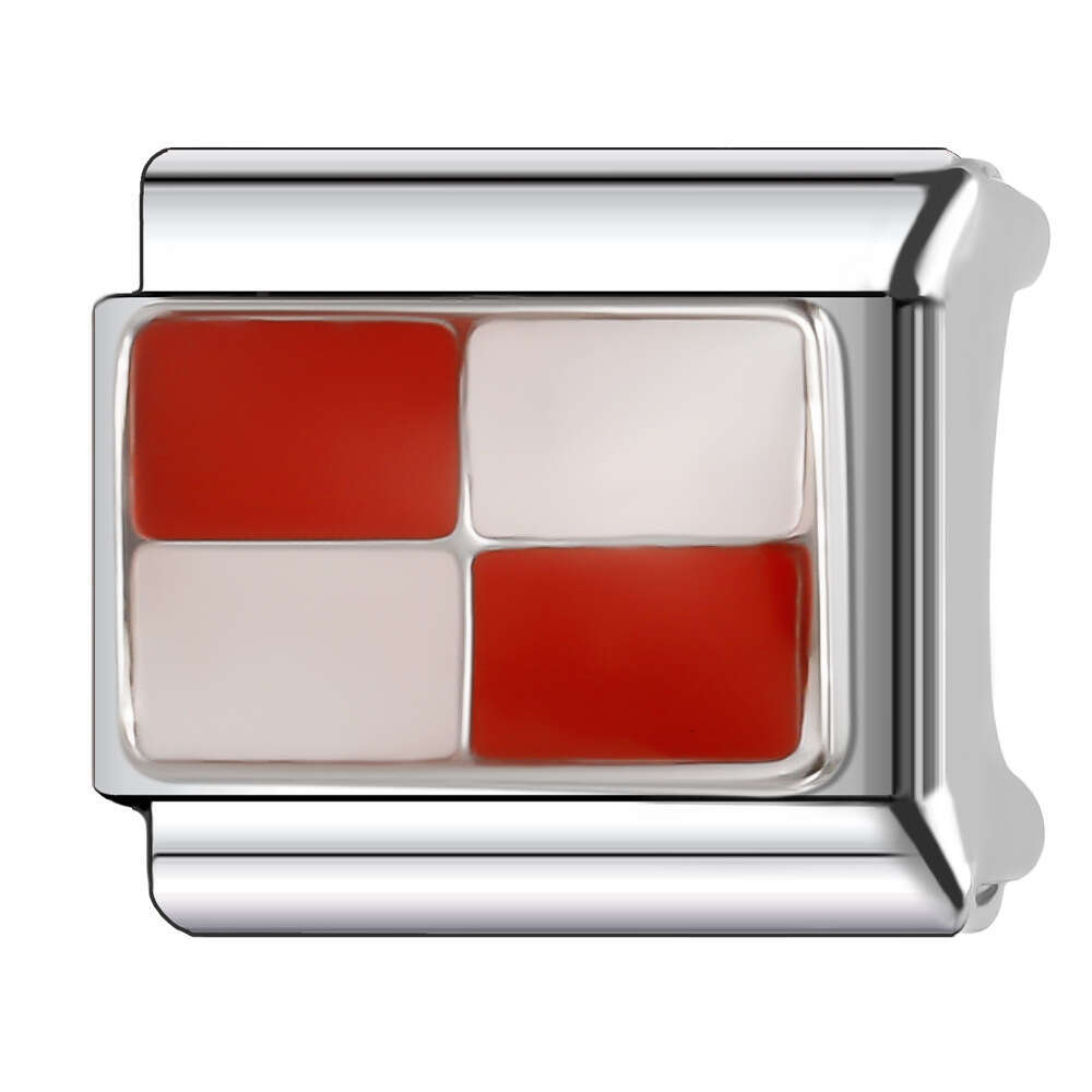 New Women's Gift flags with enamel Bead Italian Charms Links Bangle Beads Fit 9mm Stainless Steel Bracelet Making DIY For Women Fashion Jewelry