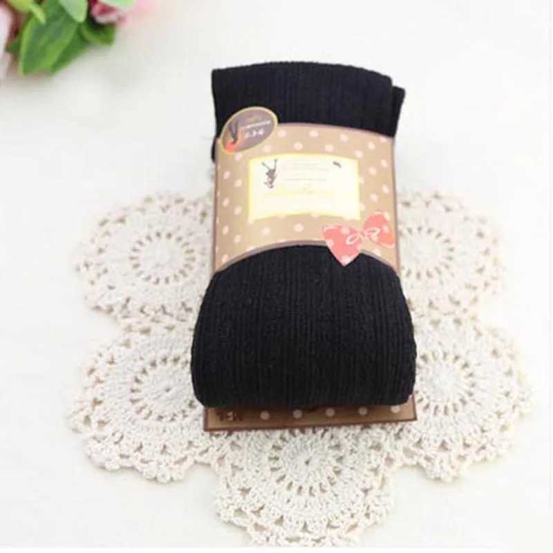 Autumn Winter Pantyhose Cotton Knitted Stretch Stockings Candy Color Women Warm Twist Striped Women Tights Footless TightsX240914