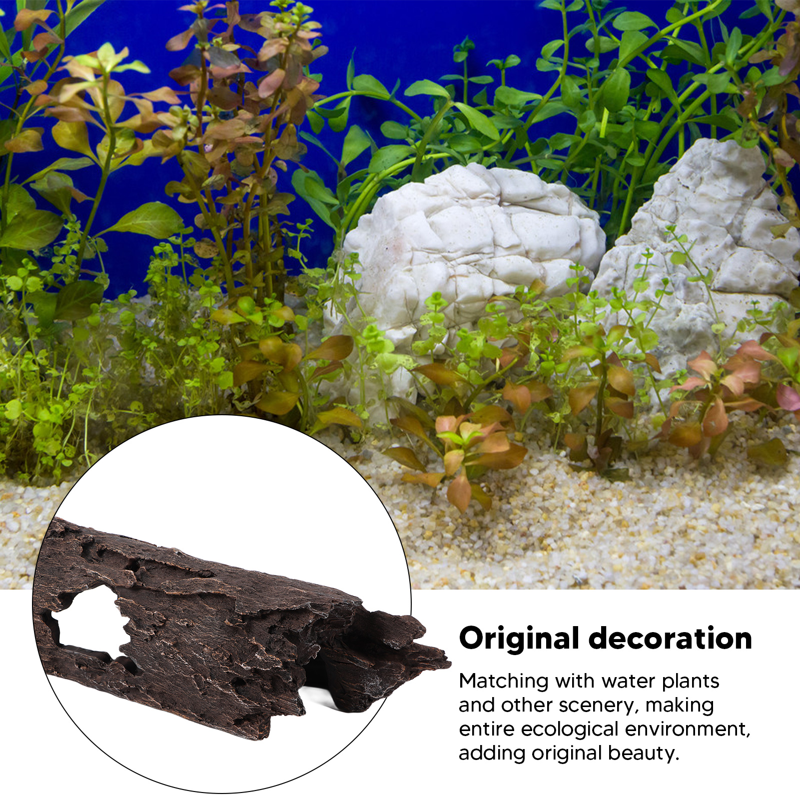 Resin Wood Aquarium Decorations Reptile Hollow Tree Trunk Cavern Bark Bend For Lizard Tortoise Spider