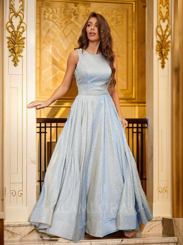 Glitter Women Evening Dresses With Sheer Neck Mint Green Prom Gowns Plus Size Wmen Birthday Gowns Custom Made