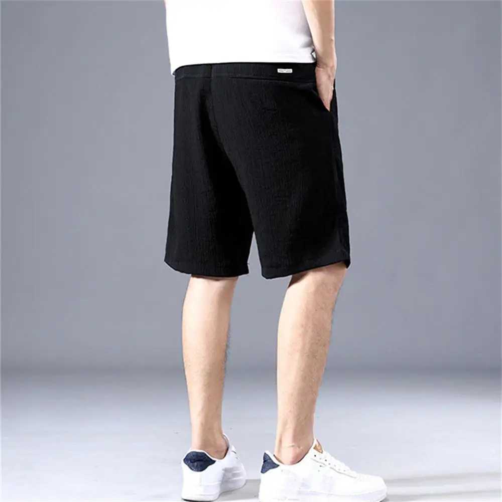 Lce Silk Shorts Mens Thin Sports Cropped Pants Loose Straight Leg Cool Breathable New Fashion Trend Casual Pants Y240914