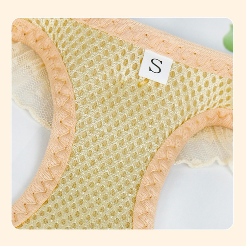 Dog Harness and Leash Set Mesh Pet Harness with 120cm Leash and Flower Lace Decoration Suitable for Cats and Puppies Accessories