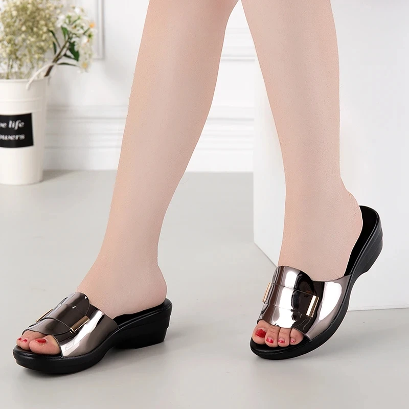 Women's Slippers Sandals Summer 4.5cm High Heels Women Shoes Woman Slippers Summer Sandals Casual Shoes women sandals