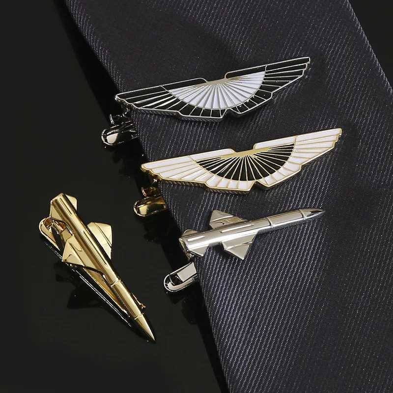 Mens Business Tie Clip High Quality Enamel Aircraft Modeling Chinese Fan Design Shirt AccessoriesX240914