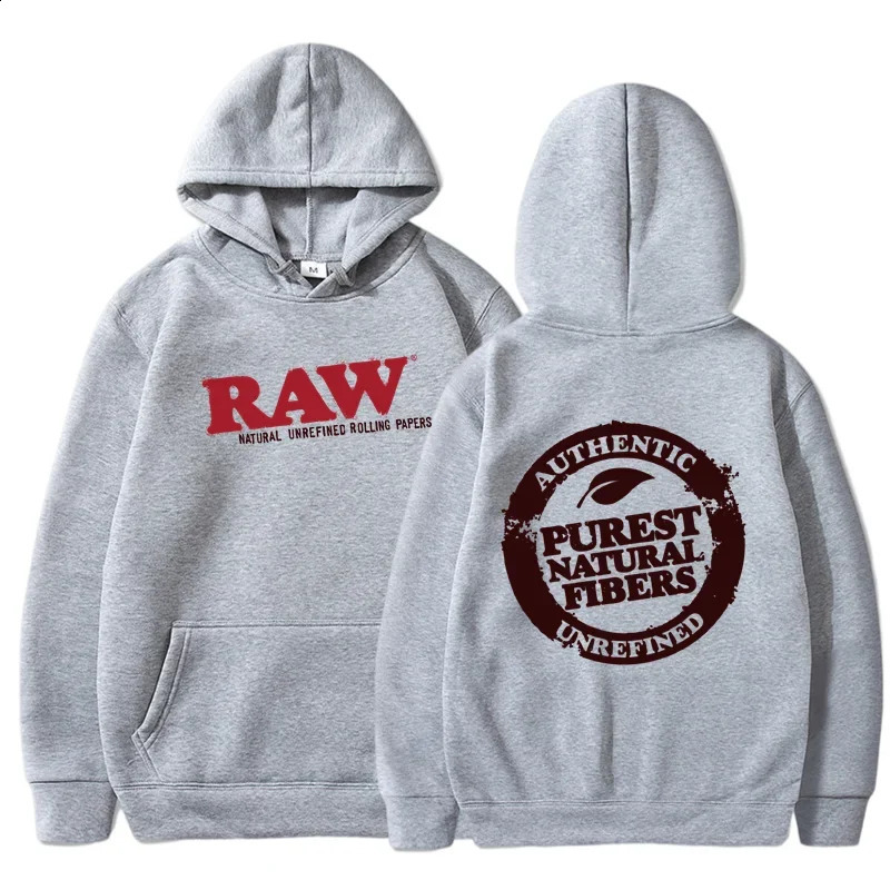 RAW Fashion Hoodie Mens Sweatshirt Polar Fleece Hooded Harajuku Hip Hop Casual Ladies High Quality Pullover 240910
